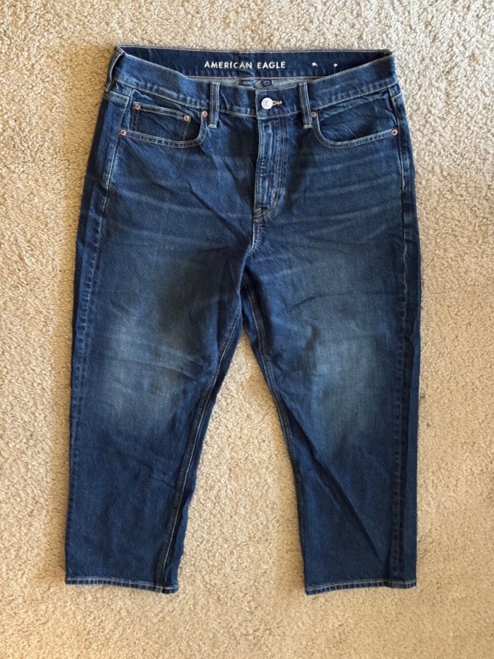 American Eagle - Size 12 (short) - High Rise - Straight - Dark Wash Denim Jeans